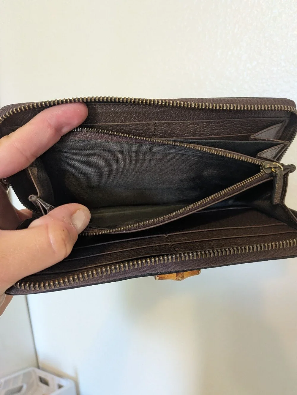 Gucci Bamboo Diana GG Wallet Authentic Large Print Zip Up Large Gently used - Picture 5 of 11